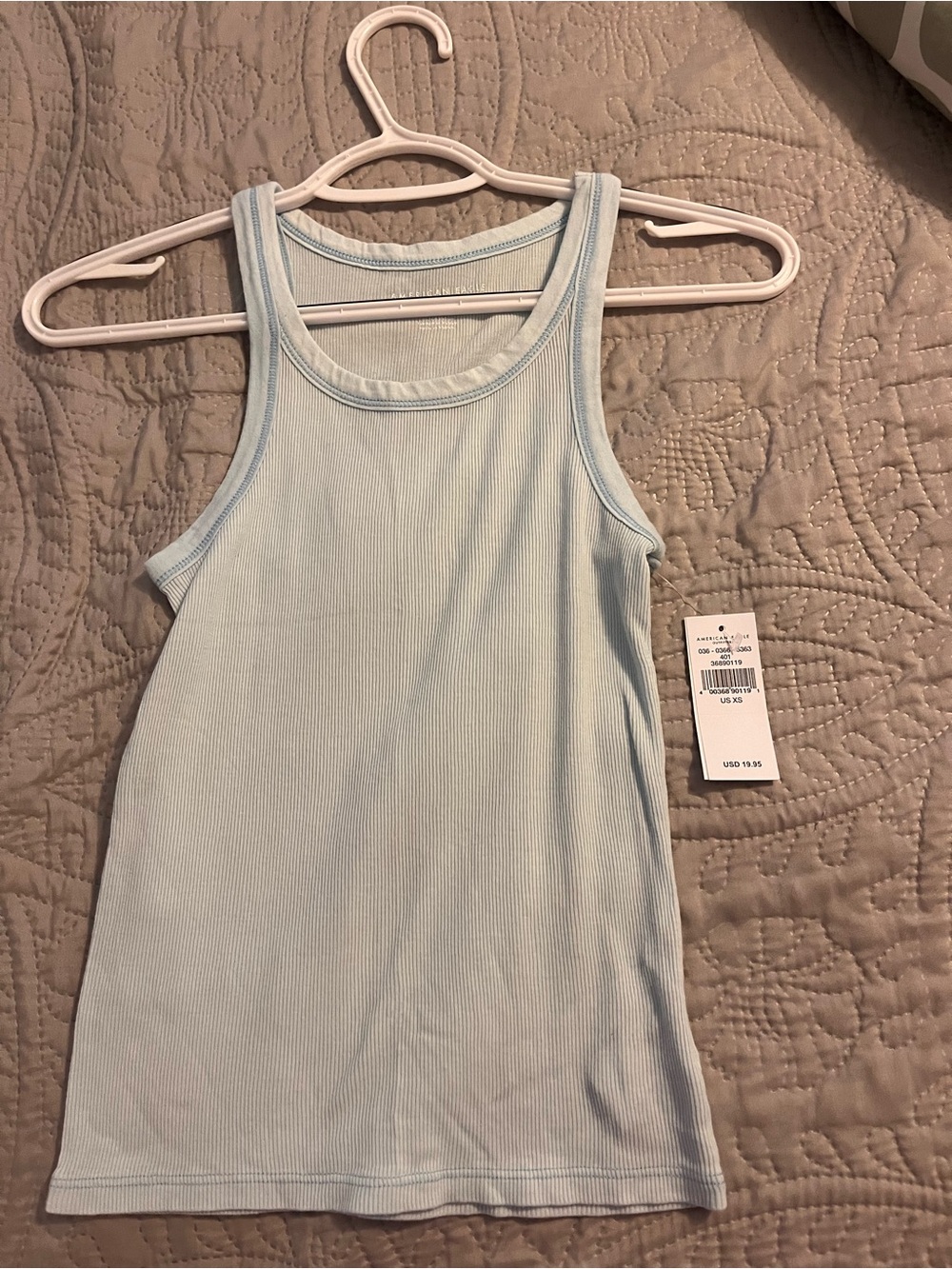 American Eagle Outfitters Light Blue Ribbed Tank